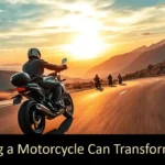 riding a motorcycle